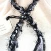 #BRD 17   
Mohair, Rayon, Acrylic -  
Black, silver, grays -  
$18